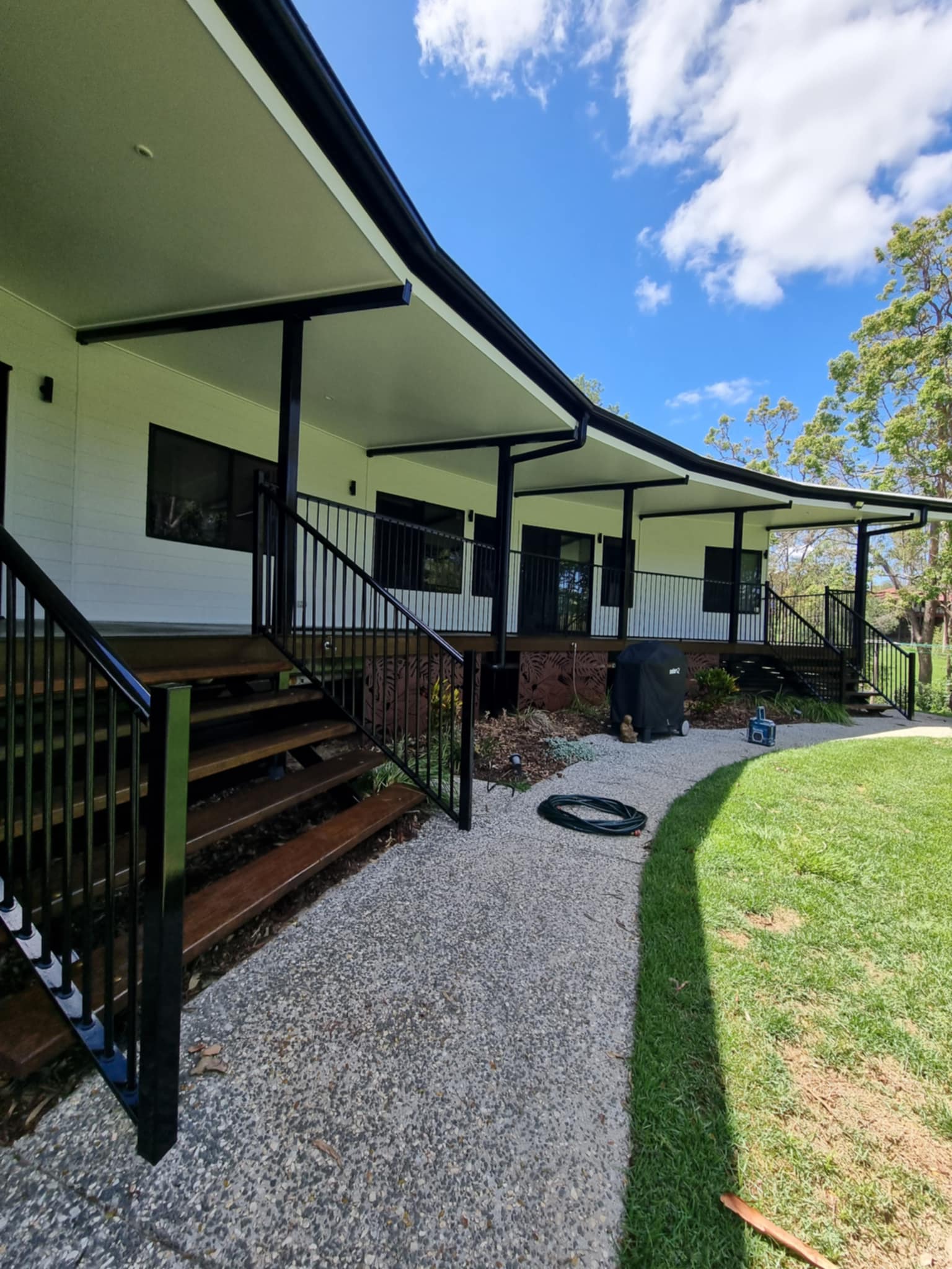 Repainted timber deck and fence